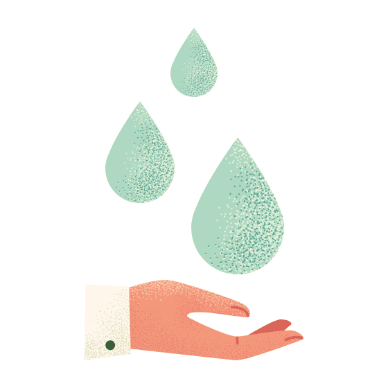 Hand and Water Drops Graphic Demand Response